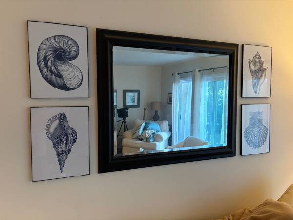 Large Black Framed Wall Mirror 1