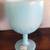 Light Blue Frosted Wine Goblet Glass Cup 1 thumbnail