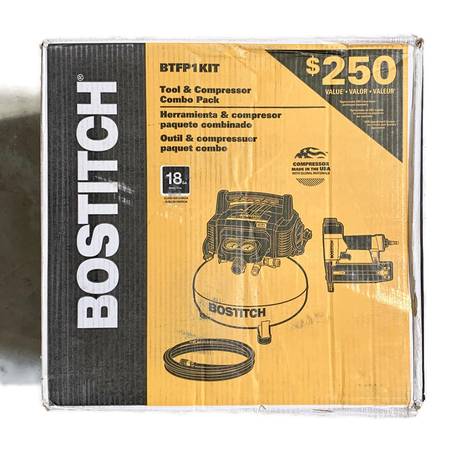 BOSTITCH BTFP1KIT Brad Nailer & Air Compressor Combo Kit 1