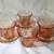 Vintage Pink Glass Cups and Saucers 1 thumbnail