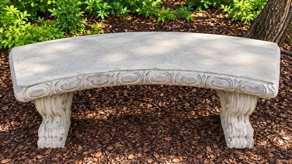 Designed Yard curved cement BENCH Heavy 1