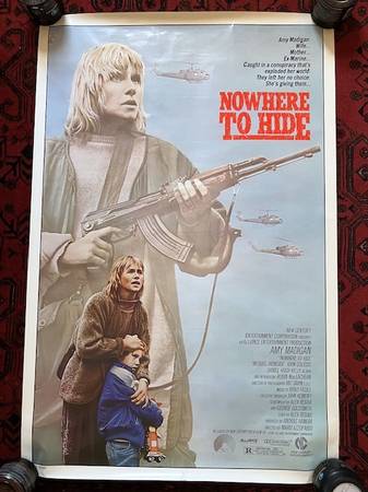 Original NOWHERE TO HIDE (1987) Rolled 1 Sheet Movie Poster 1