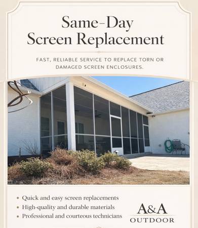 Same Day Screen Enclosure Repair 1
