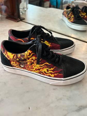 Vans Old Skool Shoes Black Samurai Rising Flames 🔥 Skate 👟 1