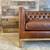 Quality leather sofa with exposed wood frame legs 5 thumbnail