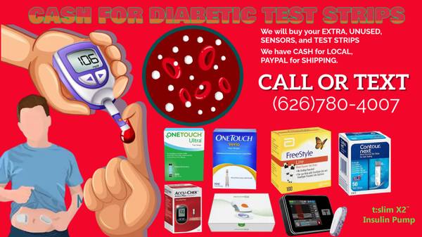 Cash for Diabetic Commodities, sensors and test strips 1