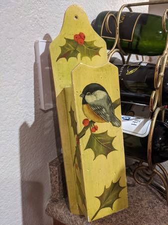 Vintage tall wooden matchstick holder for fireplace garden decoration 1