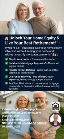 🏡Seniors 62+- Unlock Your Home Equity with a Reverse Mortgage! ✨ 1