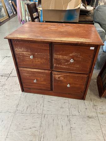 4 drawer square wooden filing cabinet 1