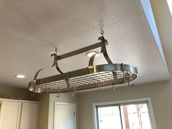 Stainless Steel Overhead Hanging Pots & Pans Rack 1