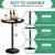 New Bistro Pub Table Round Bar Height Cocktail Table Metal Base MDF Top Obsidian 5 thumbnail