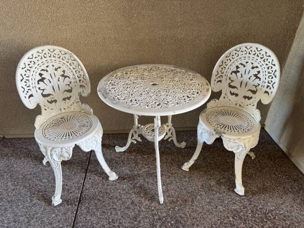 Vintage Bistro Patio Set Beka Cast Iron  Patio Set made in Canada 1