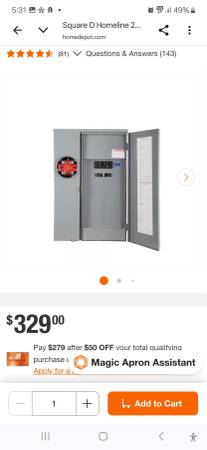200 amp square D panel 1