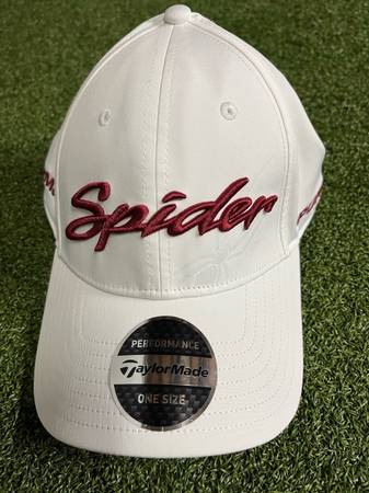 Brand New TaylorMade Spider Pure Roll Golf Hat ~ White 1
