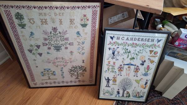 Framed needlepoint works 1