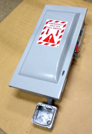 100a Safety Disconnect Switch machine On Off Start stop 240v 3ph 1