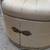 Vintage Sunburst Pleated Round Ottoman with Ornate Brass Accents 2 thumbnail