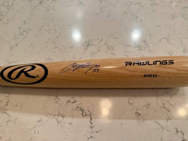 Baseball Bat Autographed by Christian Arroyo 1