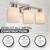 Vanity Light, Milky White Glass Shades, 17” 3 thumbnail