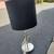THRESHOLD ACCENT Marble and brass finish lamp white fabric shade 6 thumbnail