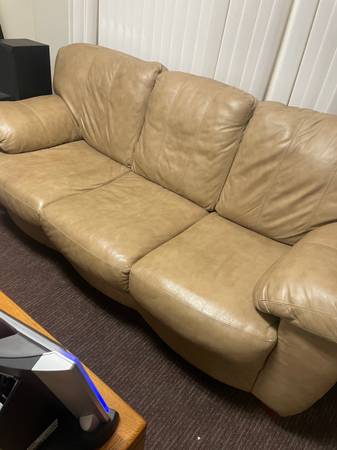 Leather couch. 1