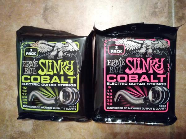 NOS 3 Pack Ernie Ball Cobalt Regular or Super Electric Guitar Strings 1