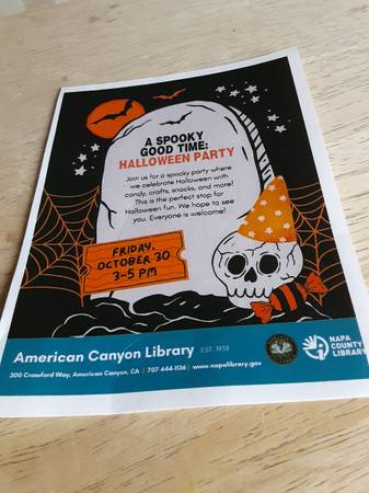 Halloween Event at the American Canyon Library (napa county)