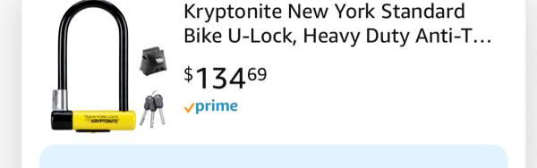 Brand new never opened Kryptonite NY U Lock 1