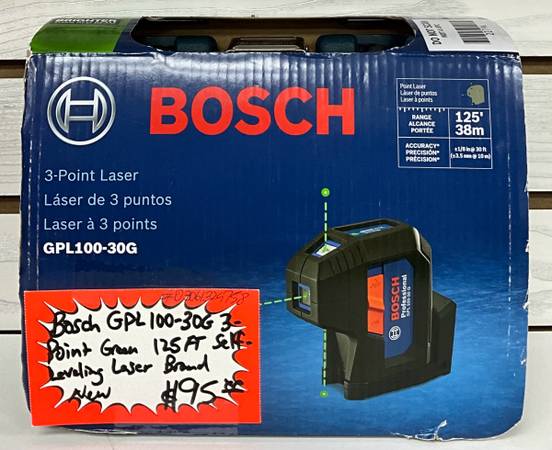 Bosch GPL100-30G 3-Point Green 125ft. Self-Leveling Laser Brand New 1