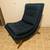 Navy midcentury modern lounge chair with ottoman 1 thumbnail