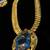 H. Pomerantz  huge deep blue cut glass  jewel inion  revival  book chain necklac 2 thumbnail