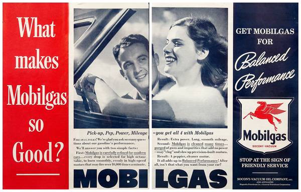 Original 1939 Mobil Gas 2-Page Magazine Ad 1