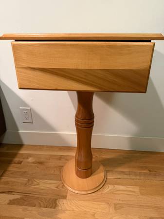 Modern custom handmade chess table stand in solid maple 1