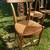 FOUR VINTAGE MATCHING WOOD CHAIRS WITH RUSH SEATS AND CARVED DEER 14 thumbnail