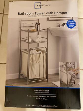 Bathroom Tower with Hamper 1