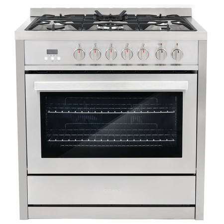 6 in. Dual Fuel Range, 36 in. Range Hood Appliance Package (OPEN BOX) 1