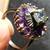 Natural Blue Topaz and 13 Amethysts. Size 8 Custom made ring 3 thumbnail