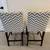 *Lot of 2 Unbranded Fabric Counter Stools, White/Gray Chevron* 2 thumbnail