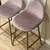 New Set 2 Counter Height Backed Bar Stools Gold Stool Pink Velvet Seat 3 thumbnail