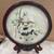 Asian Pandas Embroidered Silk in Curved Glass + Wood Holder +2 Photos 11 thumbnail