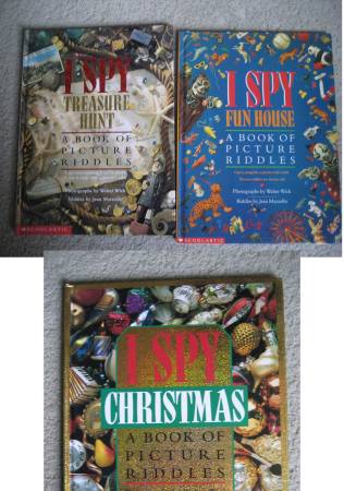 THREE I Spy Hardcover Christmas TREASURE HUNT Fun House LIKE NEW 1