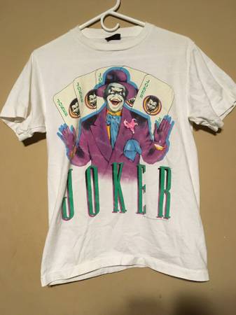 1989 BATMAN JOKER JACK NICHOLSON MEDIUM SHIRT VINTAGE GRAPHIC TEE DC C 1