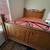 Solid Wood Rustic Queen Bed Frame - Wrought Iron Accents - $60 OBO 4 thumbnail