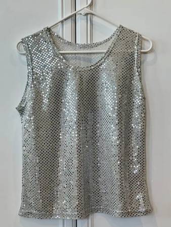 Silver Sequin Tank Top 1