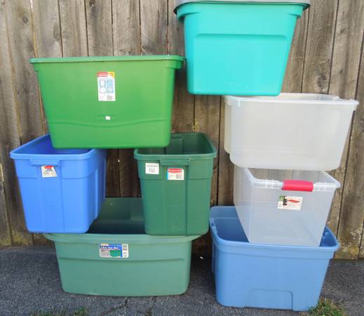 STORAGE TOTES - STERILITE & RUBBERMAID - 8 AVAILABLE 1