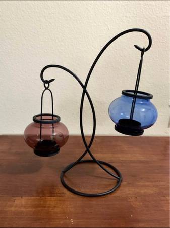 Glass Hanging Tea Light Holder 1
