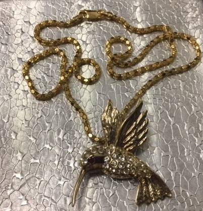 VINTAGE Detailed 3D 14K Over Sterling HUMMINGBIRD 1
