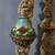 Vintage 1970s Boho Huge Macrame Plant Hanger Holder 8 feet Brass Beads 10 thumbnail