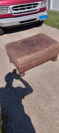 Ottoman - Brown Leather $40 1