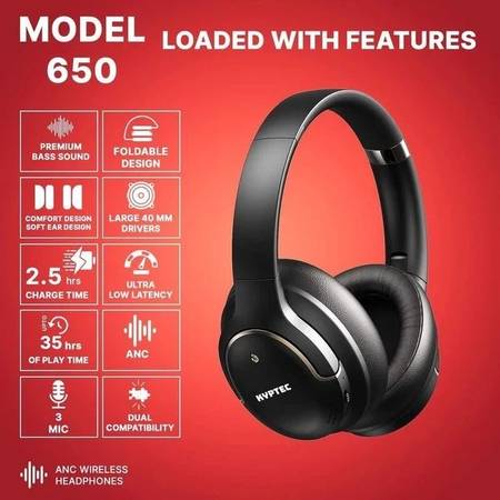 Kyptec LifeStyle® 650 ANC Bluetooth Headphones for Everyday Music, Cal 1